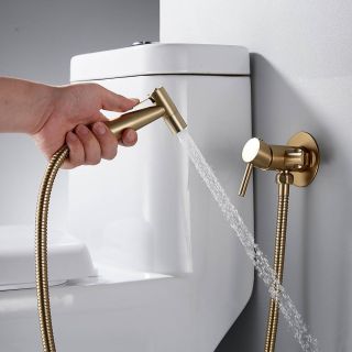 Гигиенический душ со смесителем Shevanik S147G золотой сатин